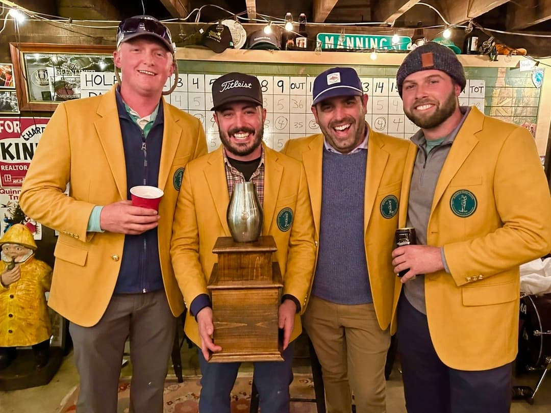 The 2023 champions, The Fuck Sacks, with the trophy